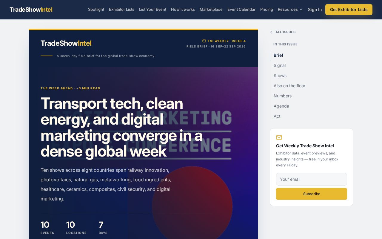 A TSI Weekly newsletter issue