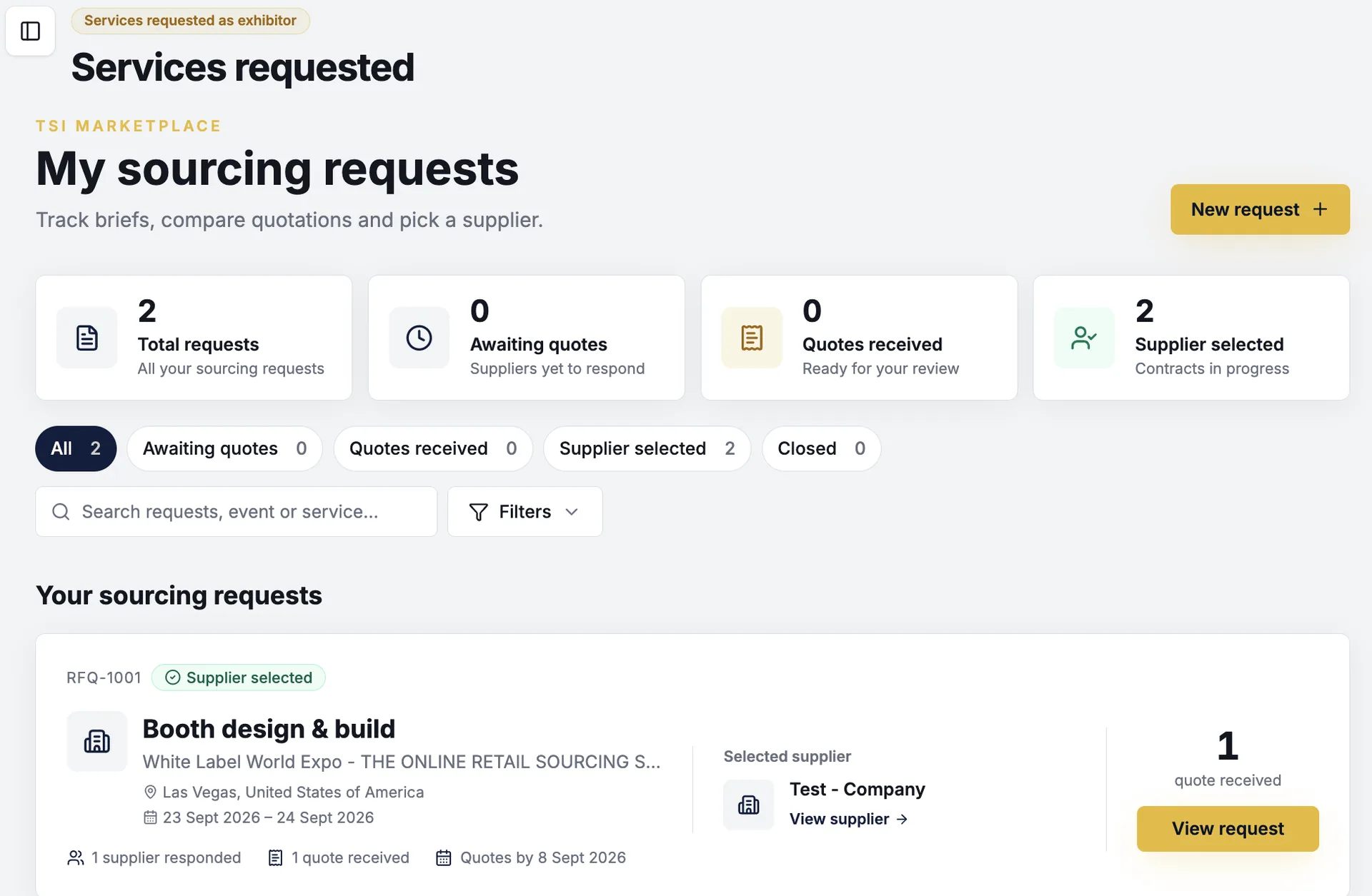 Request status